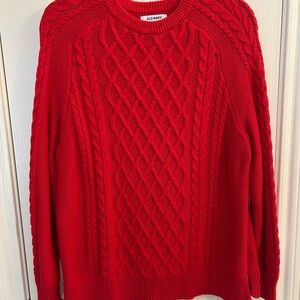 Old Navy Red Cable Knit Sweater
